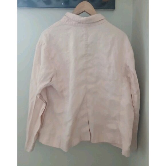 J. Jill Love Linen 100% Linen Blazer Jacket Size XL Pink Classic Minimalist - Picture 7 of 9